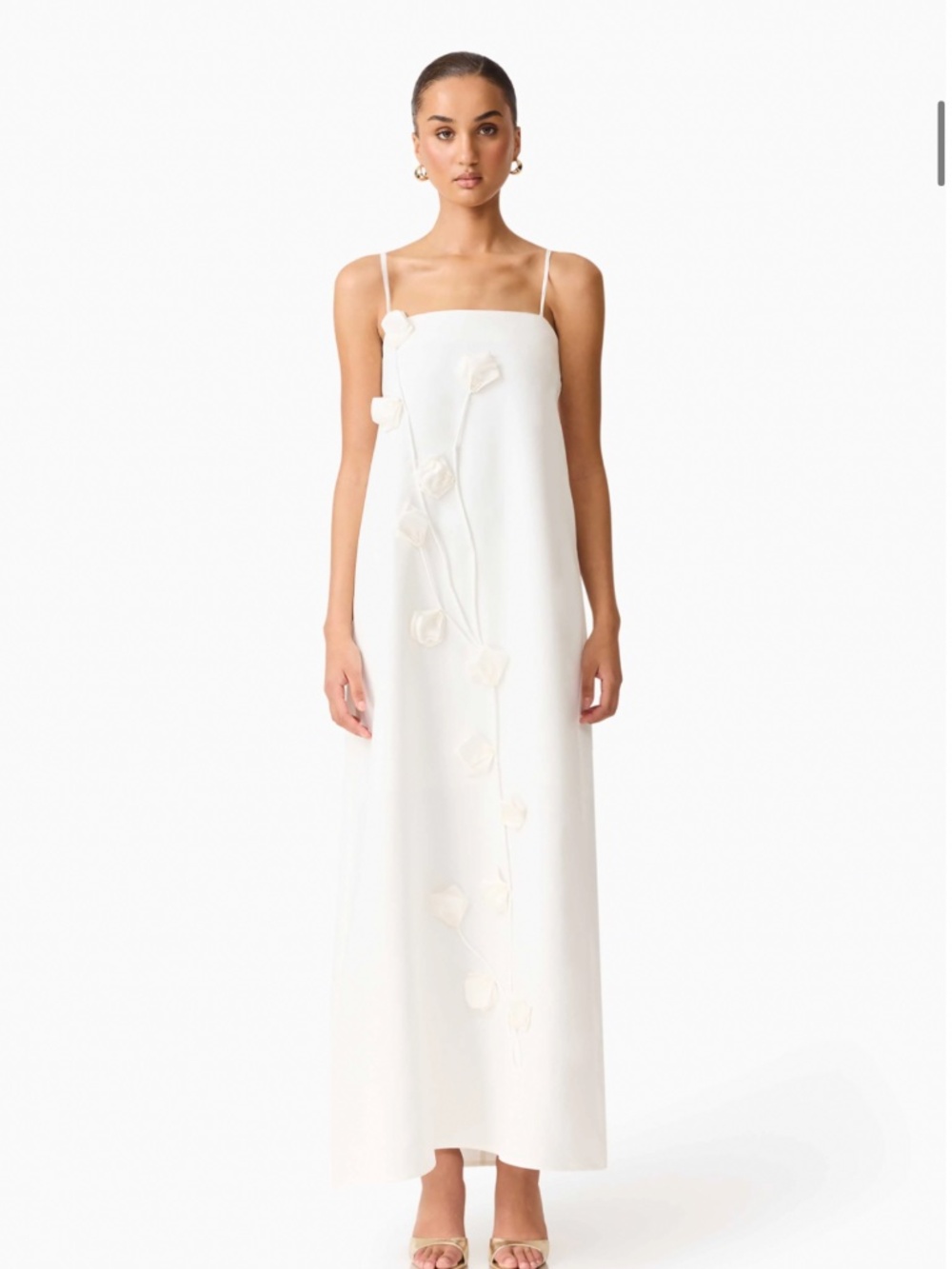 Elliat Nolana Floral Applique Gown in White